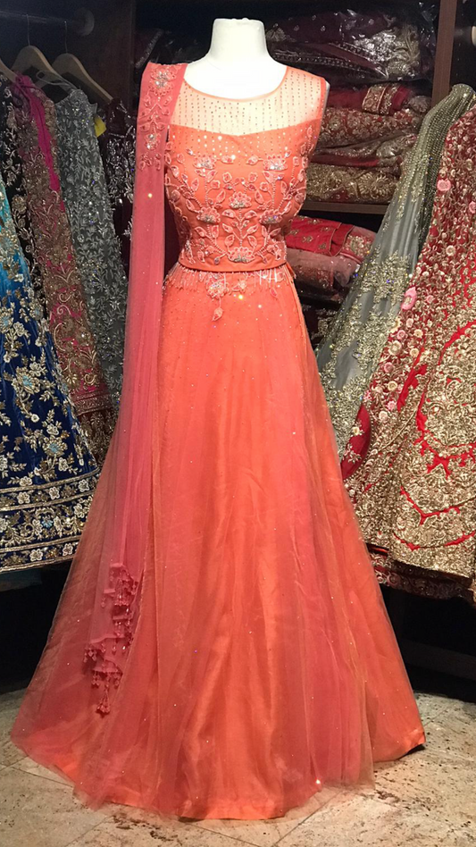 The Orange Candy Lehenga-PW43