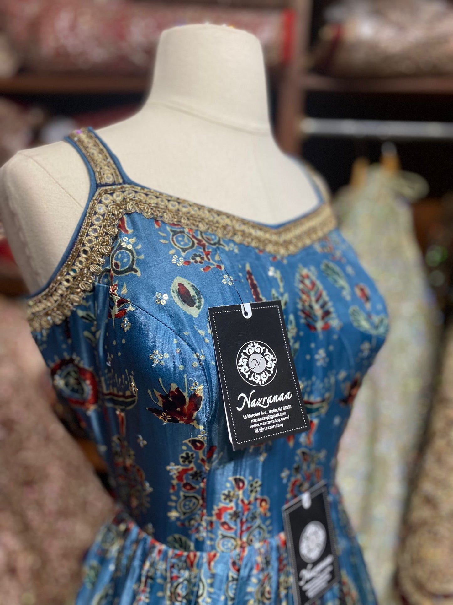 Space Blue Anarkali PWA-117