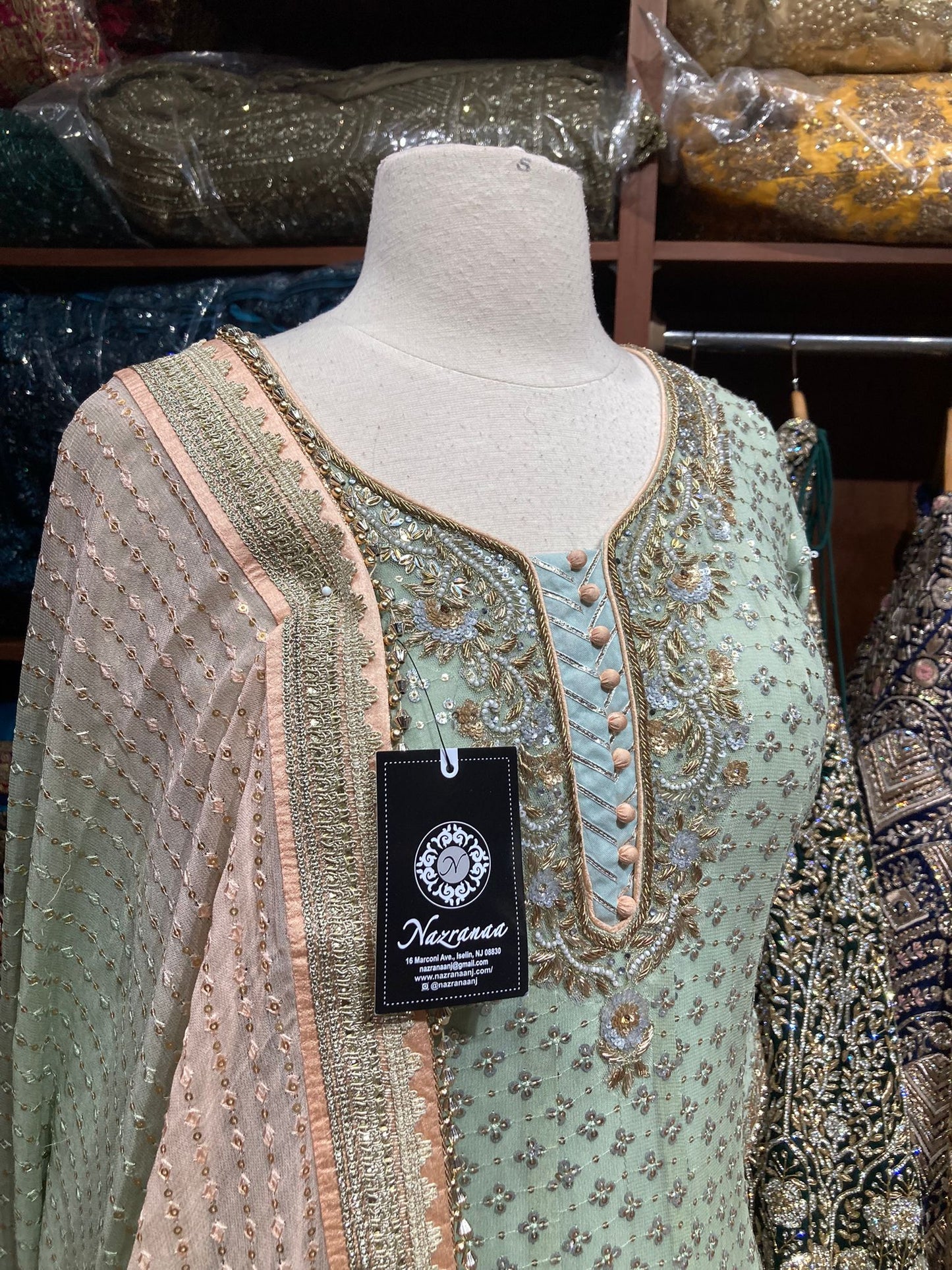 Mint Green Anarkali PWA-110