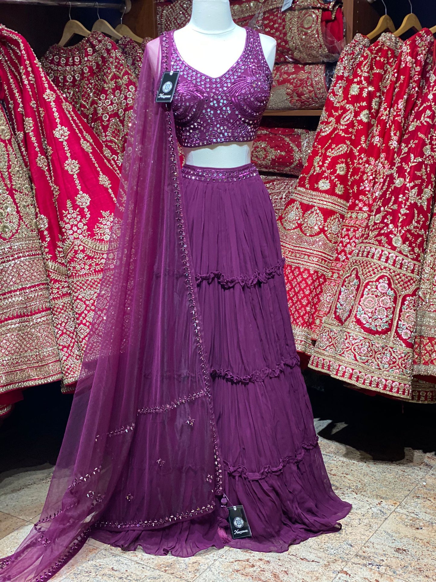 Plum Purple New Era Party Wear Collection PWL-193