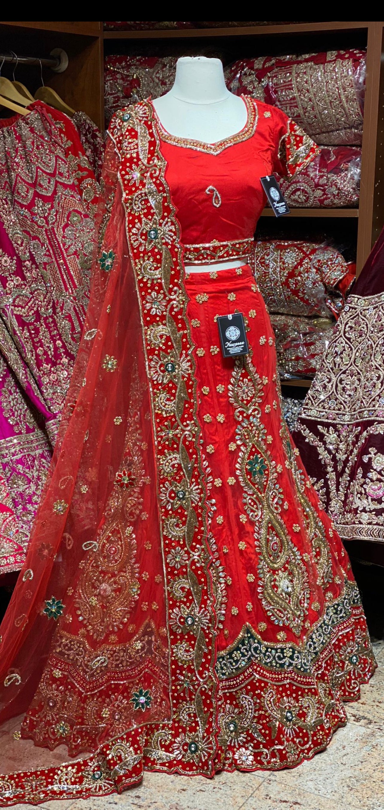 Exclusive Red Collection Luxury Collection Bridal Wear Lehenga BWL- 215