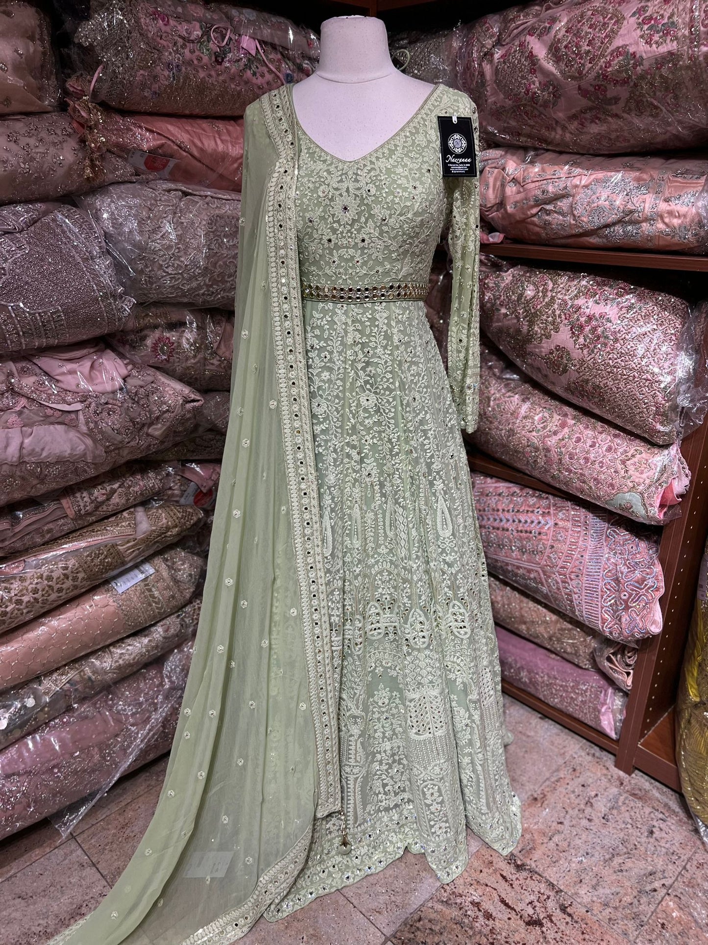 Mint Green Anarkali PWA-143