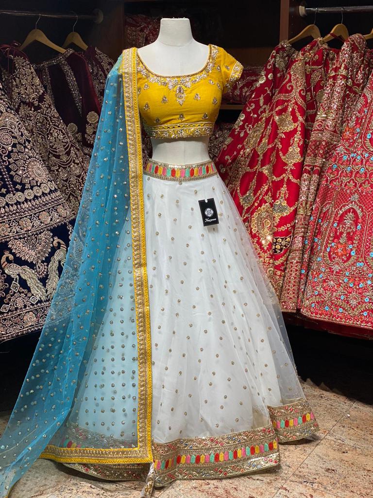 Dove White Party Wear Lehenga PWL-111