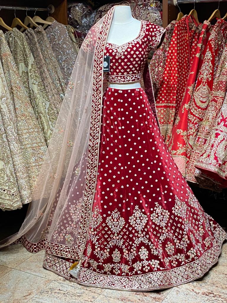 Currant Red Bridal Wear Lehenga BWL-002