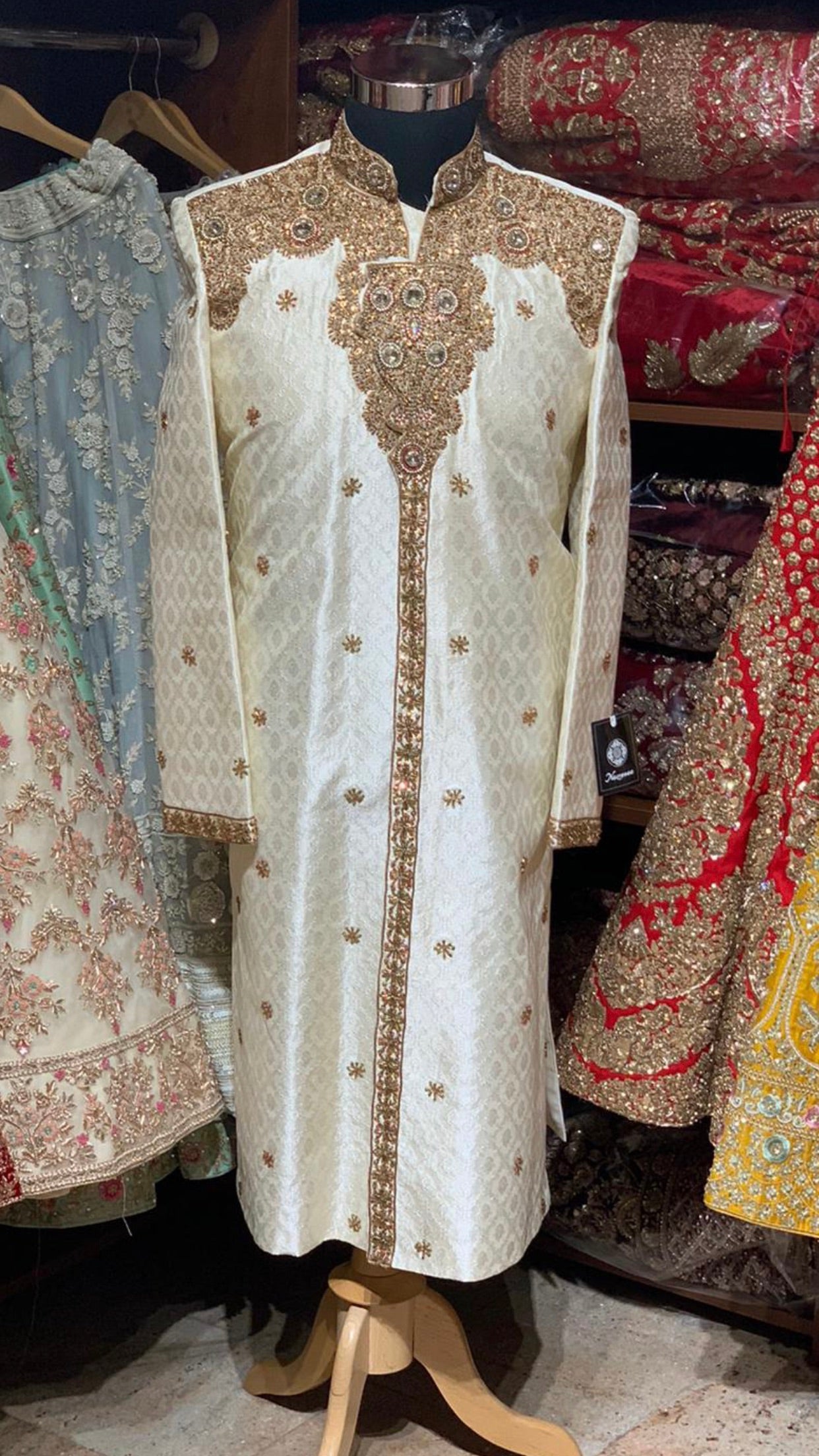 Ivory Gold Size 38 Sherwani