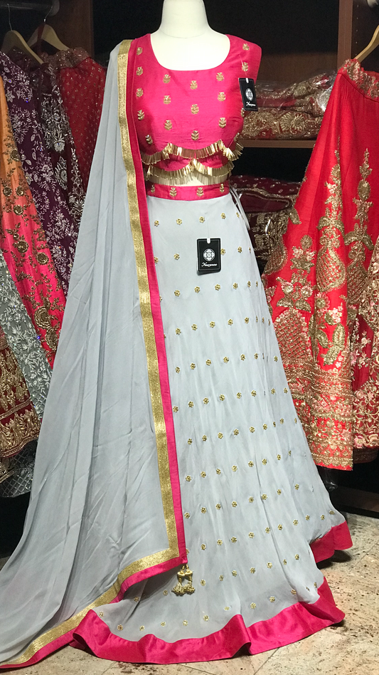 Pink Grey Size 38 Lehenga