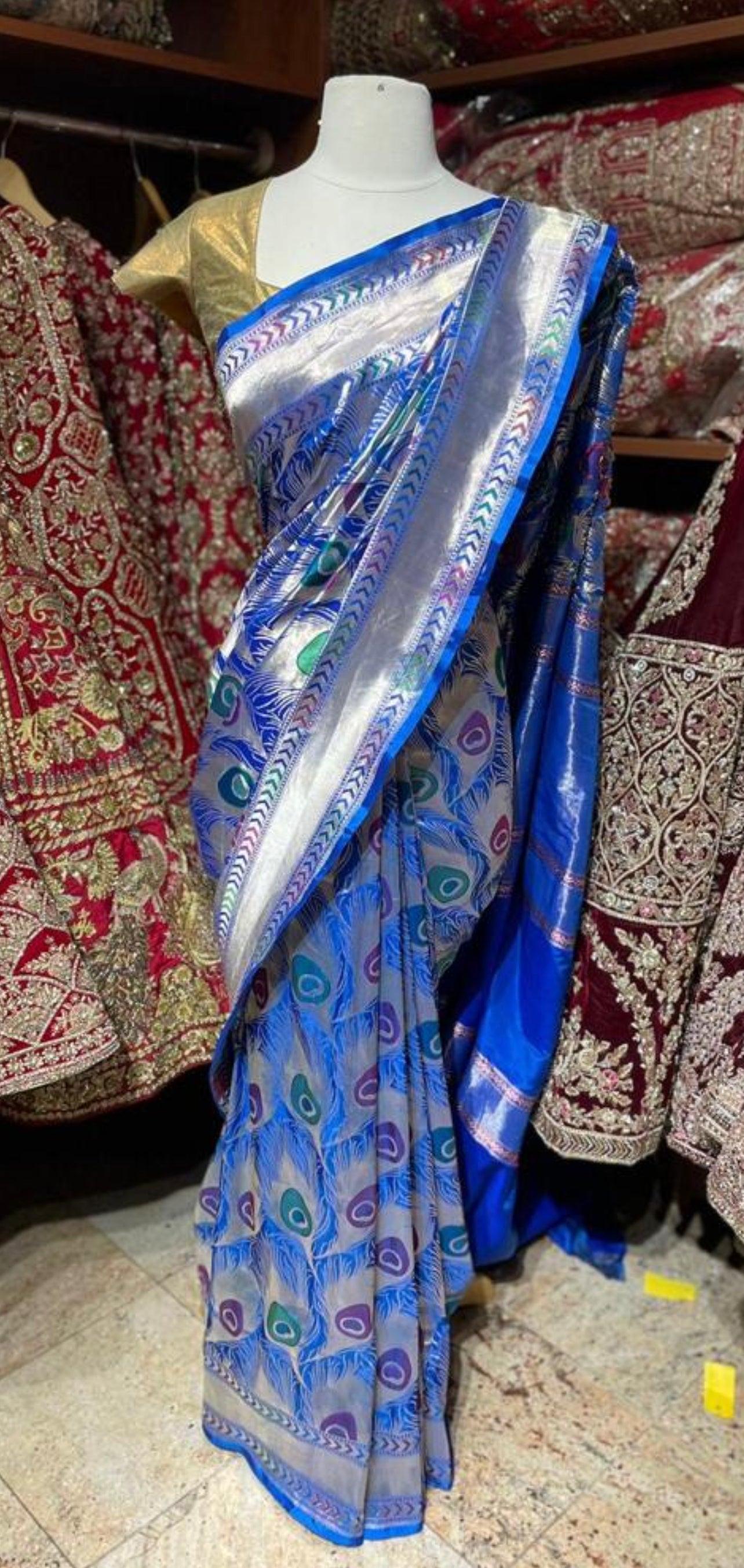 Peacock Blue Saree BS-015