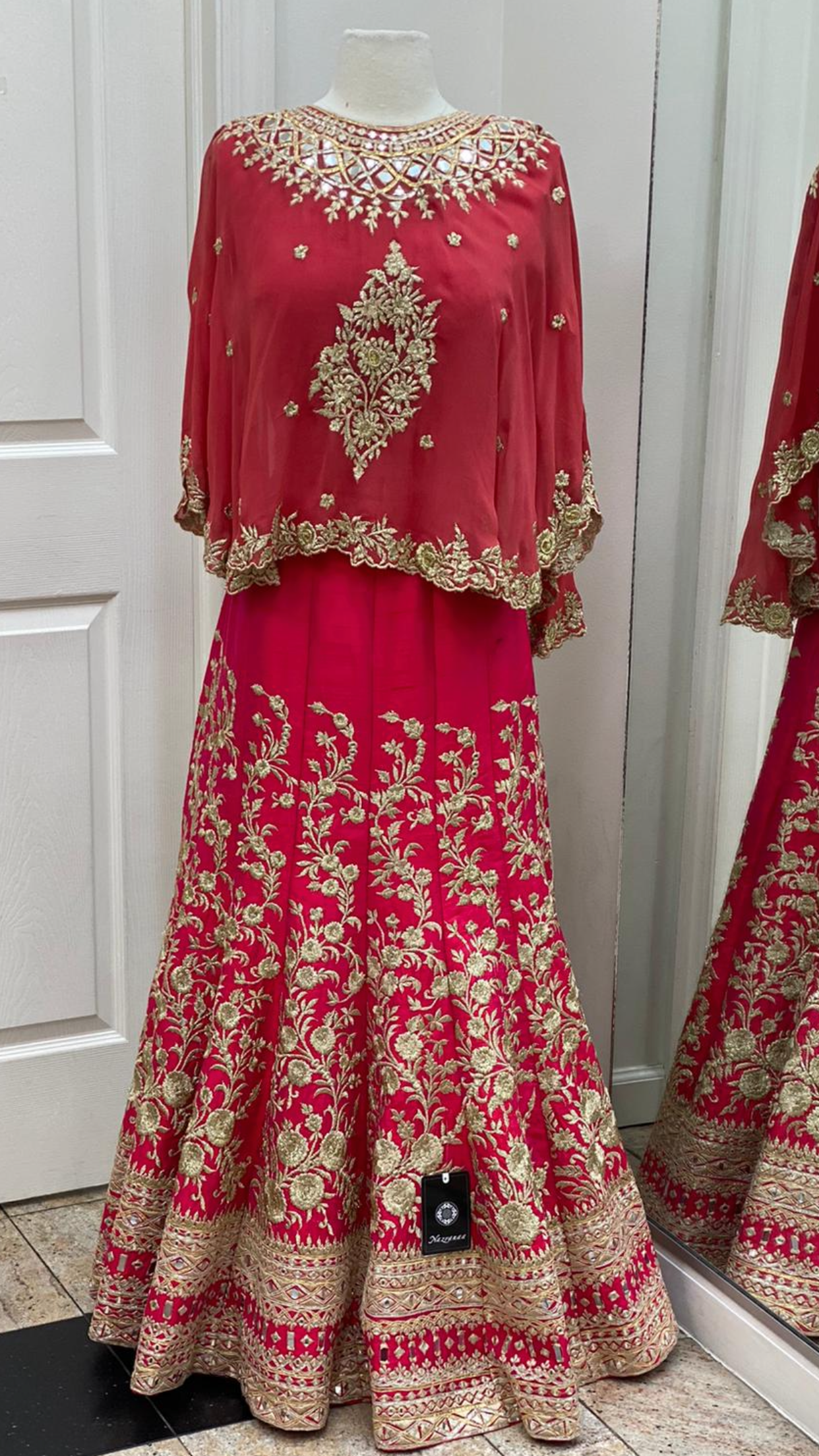 Coral Size 38 Cape Anarkali