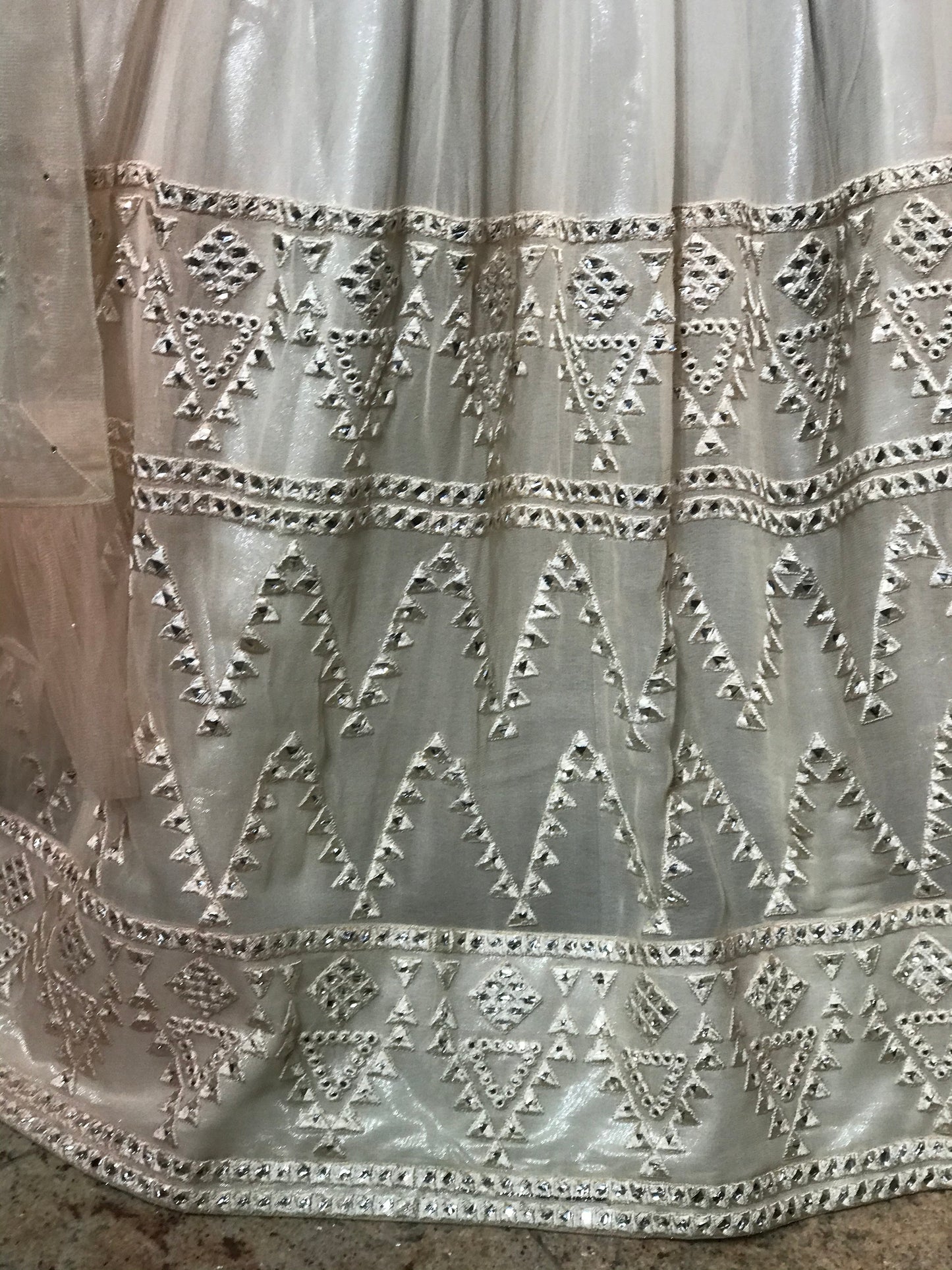 Peach Blue Size 38 Lehenga