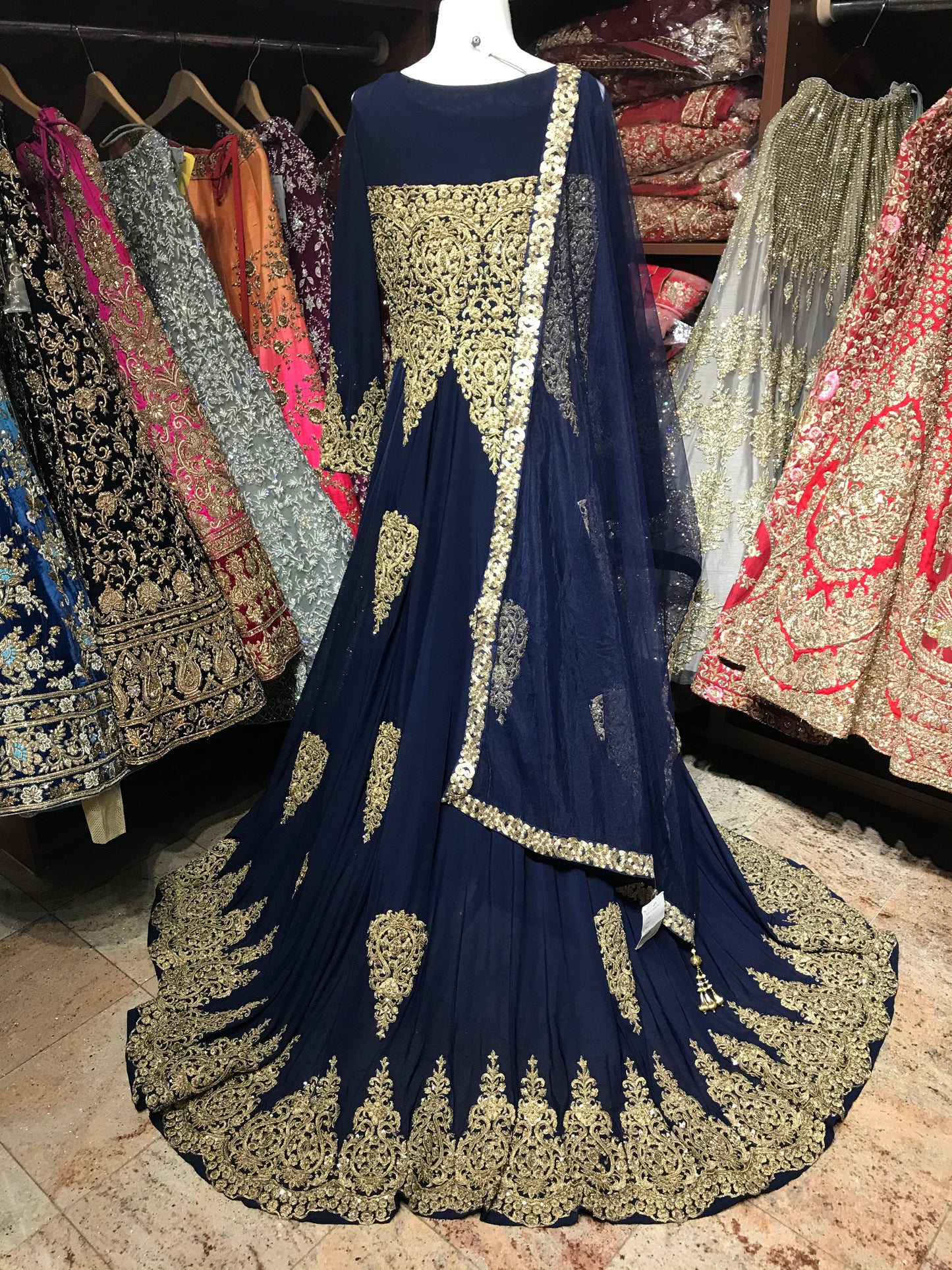 Navy Size XL Lycra Anarkali