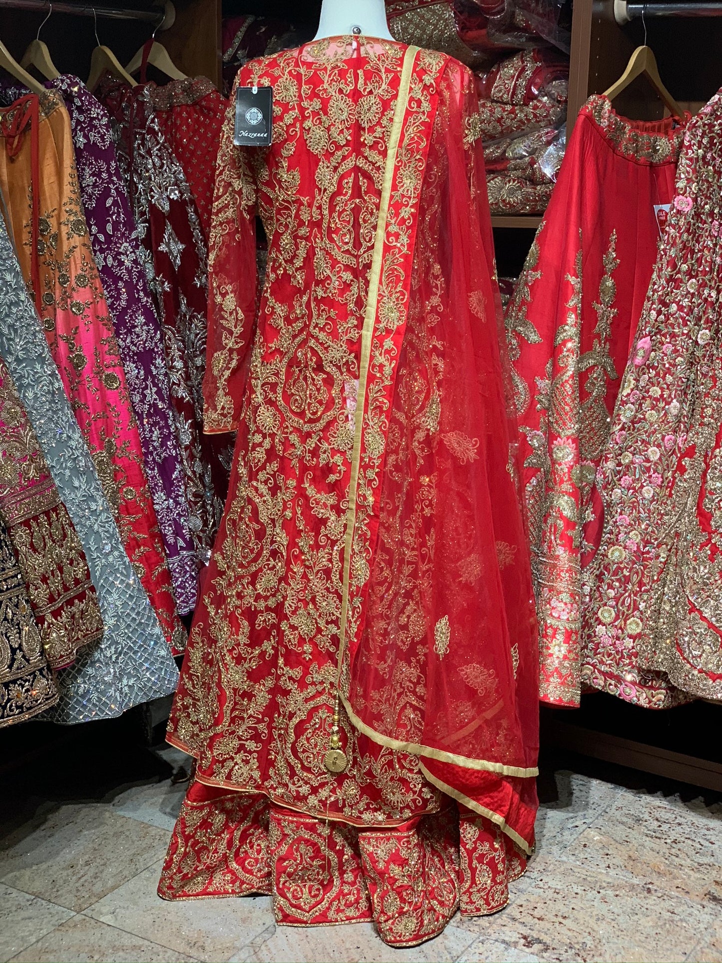 Red Size 38 Bridal Lacha