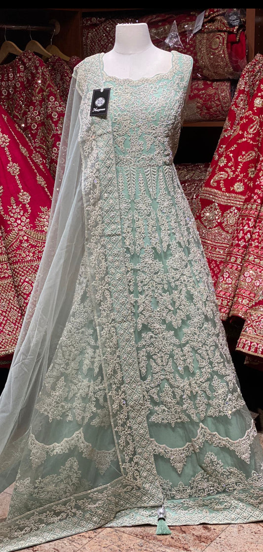 Mint Green Anarkali PWA-040