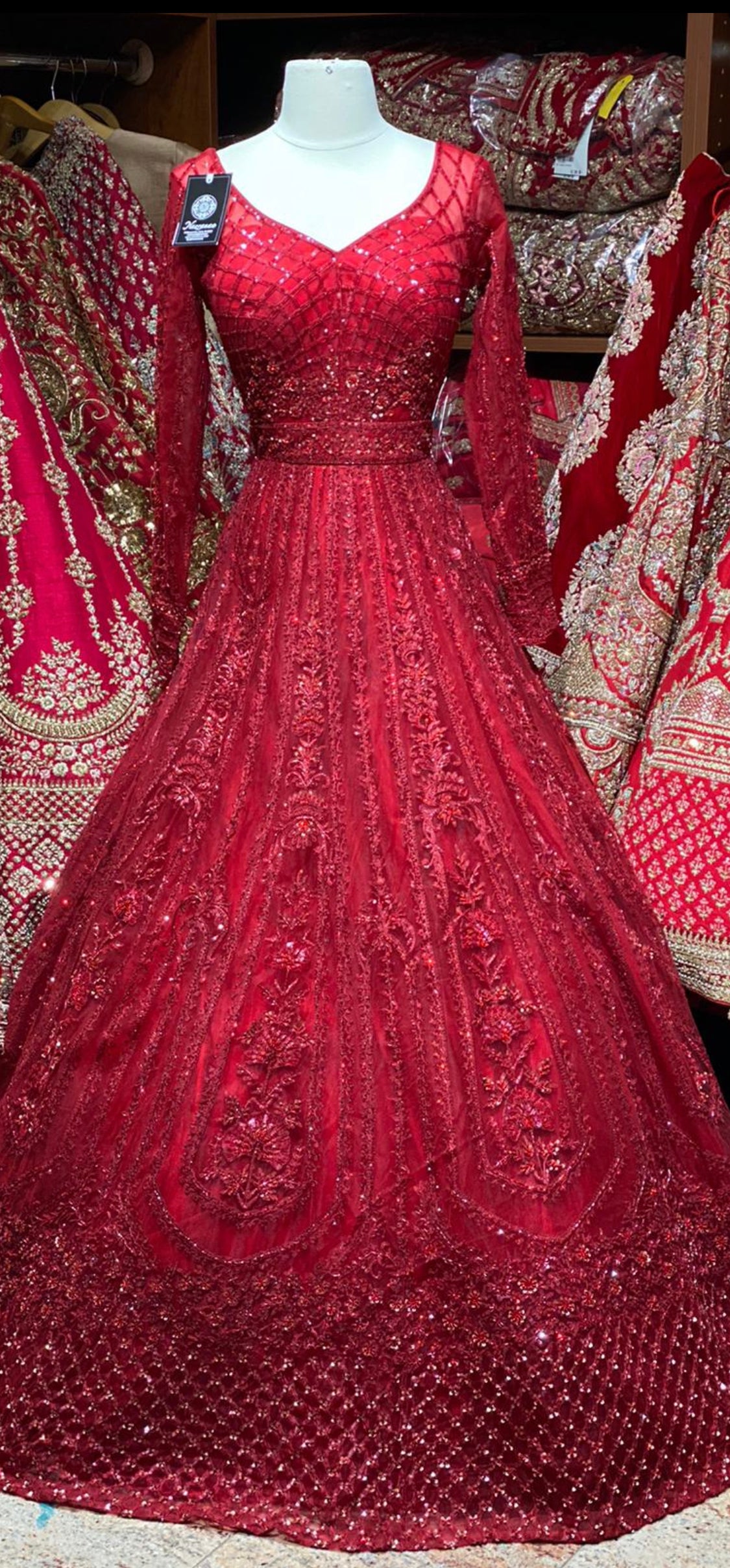 Dazzling Ruby Red Gown PWG-011