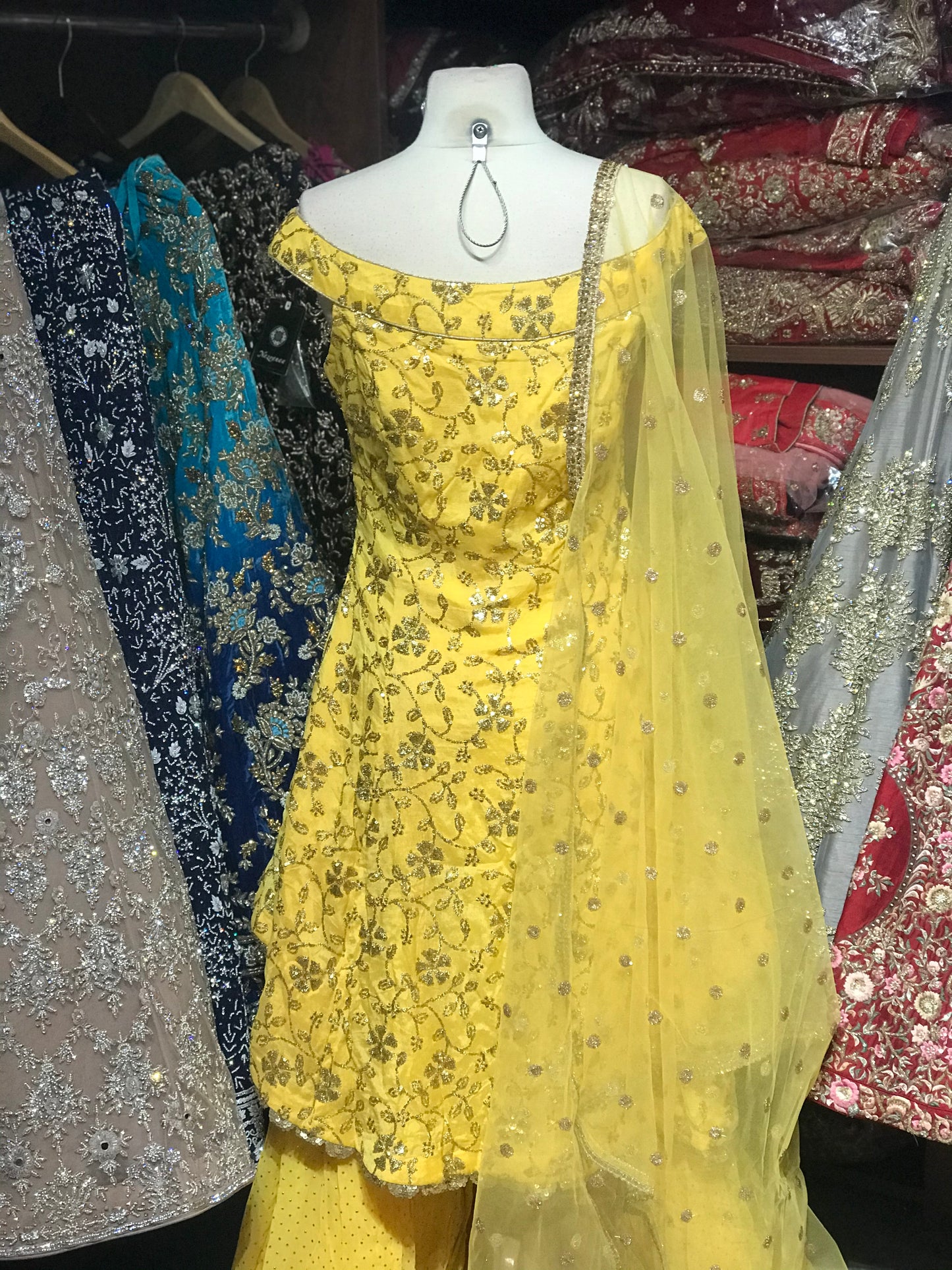 Yellow Size 38 Off Shoulder Gharara