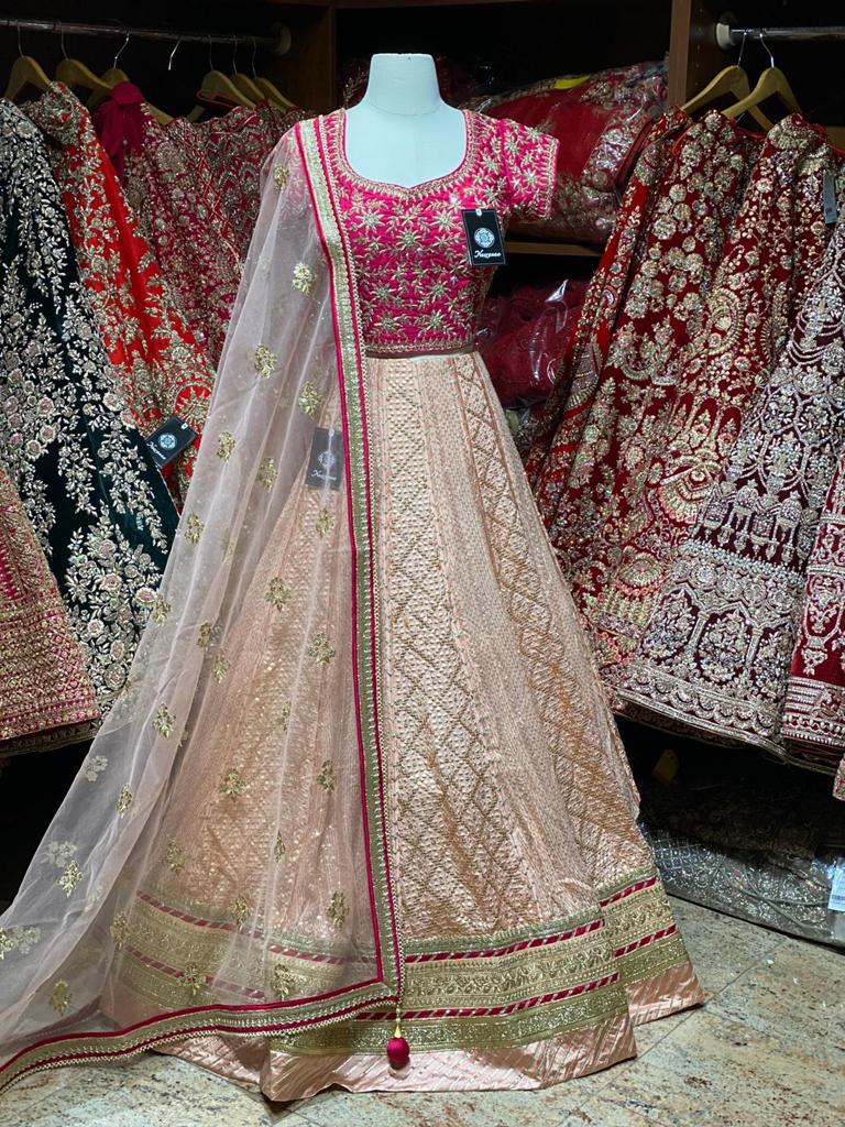 Rose Gold Party Wear Lehenga PWL-090