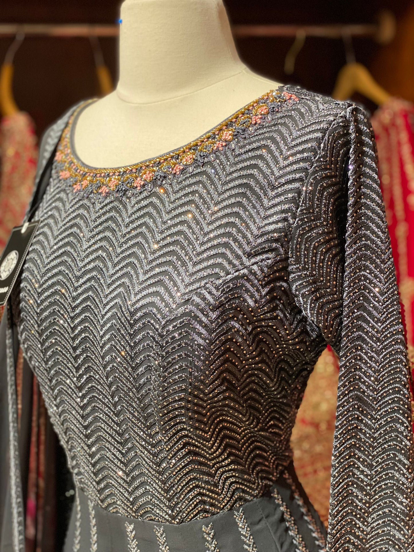 Gunmetal Gray Anarkali PWA-057