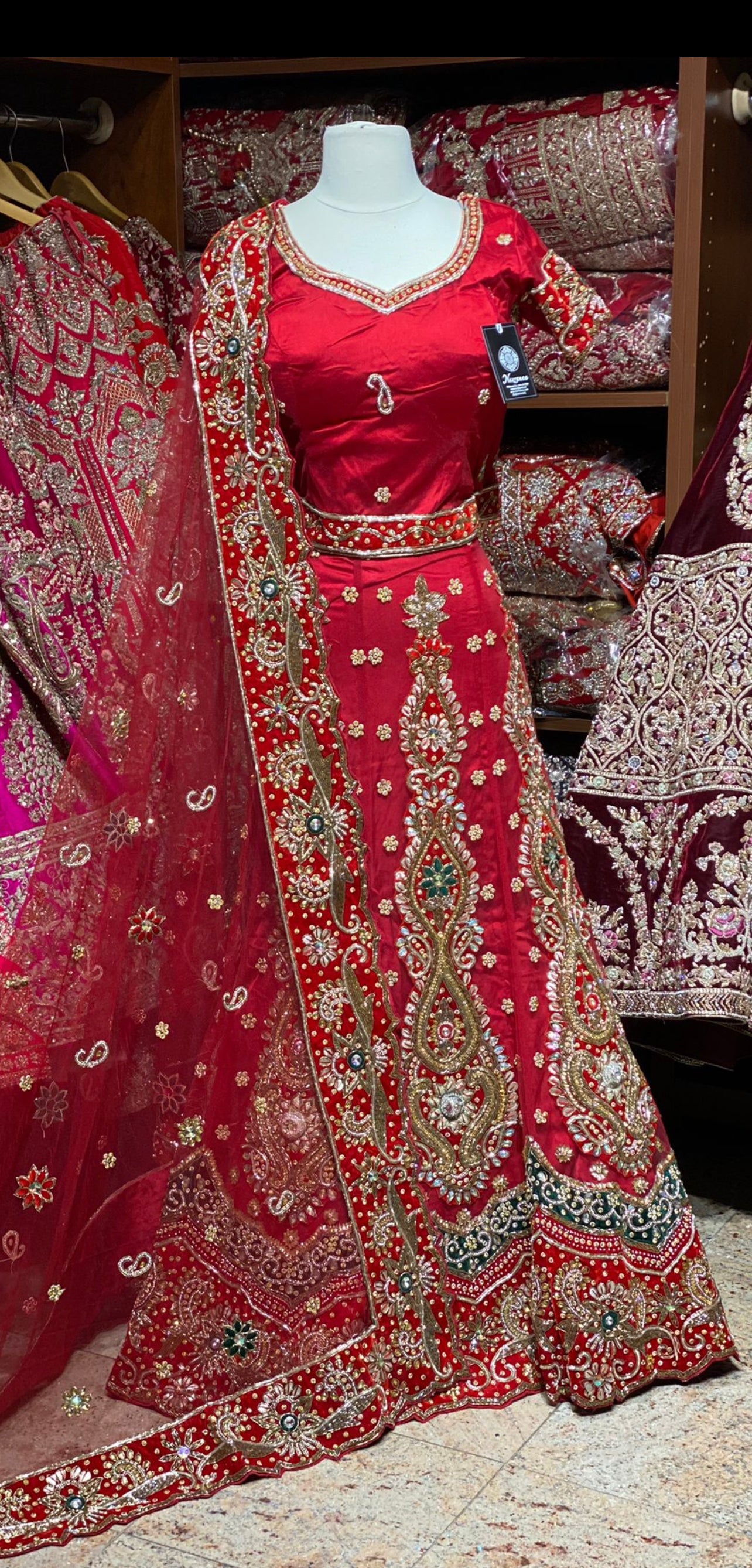 Exclusive Red Collection Luxury Collection Bridal Wear Lehenga BWL- 215