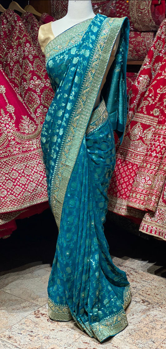 Teal Green Saree PWS-099