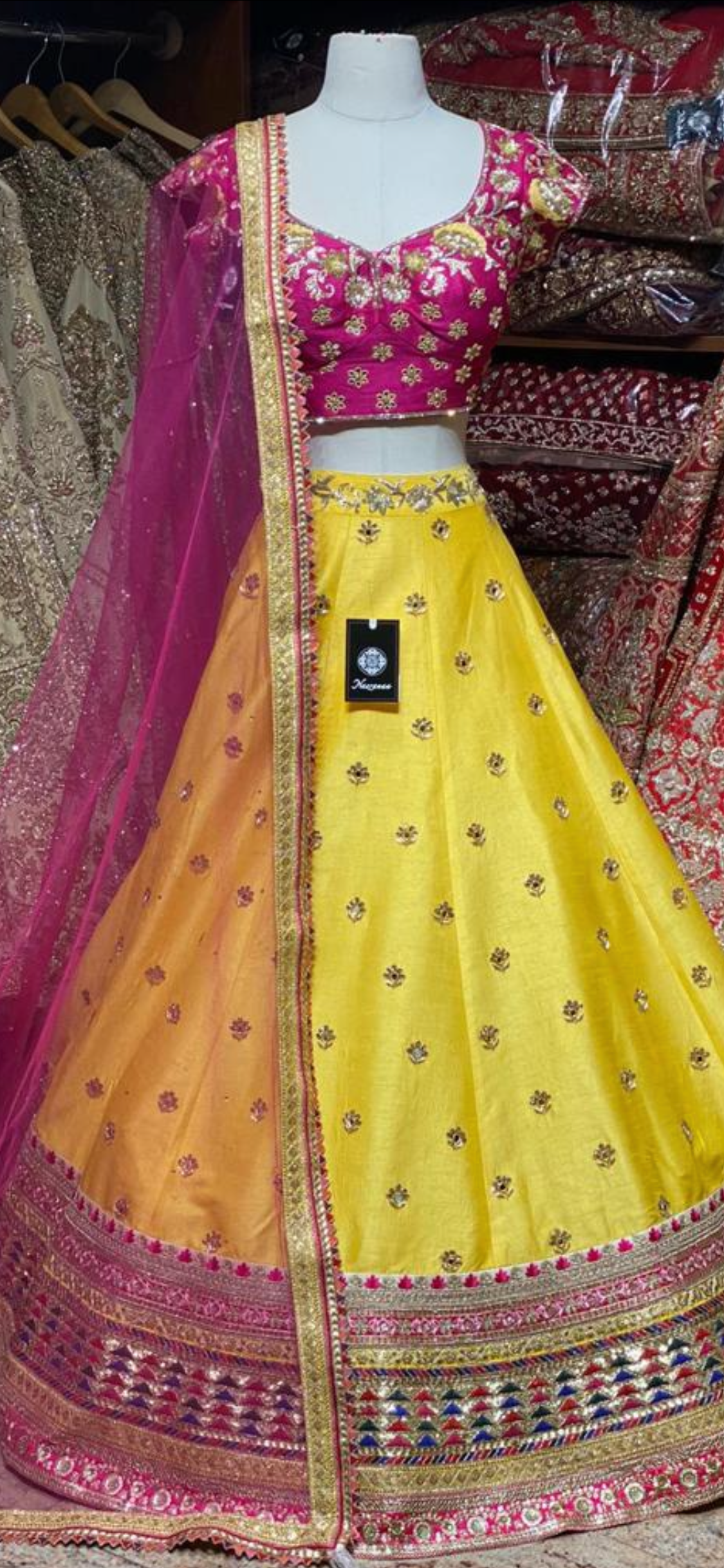 Bumblebee Yellow Party Wear Lehenga PWL-044