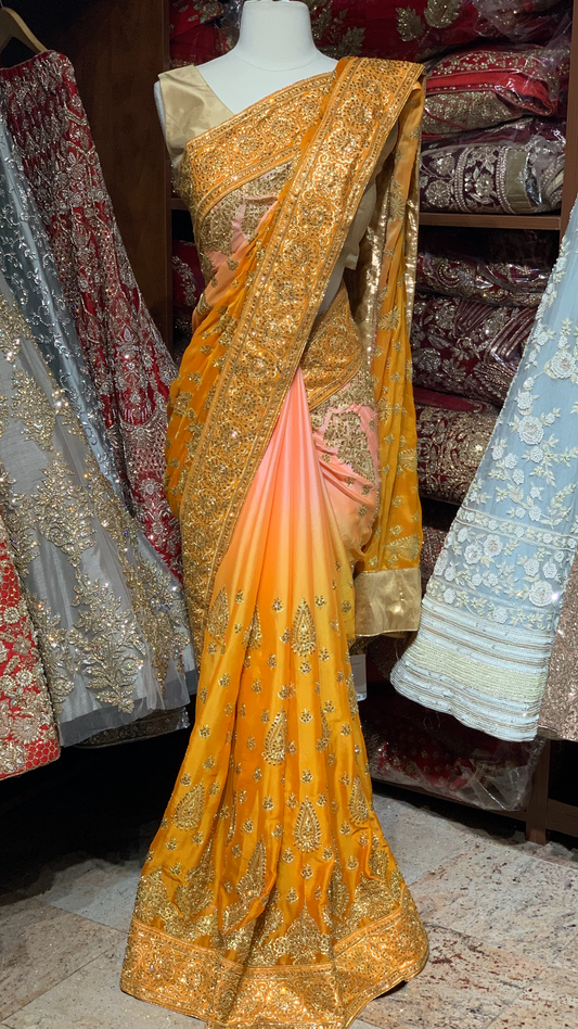 Ombré Georgette Saree