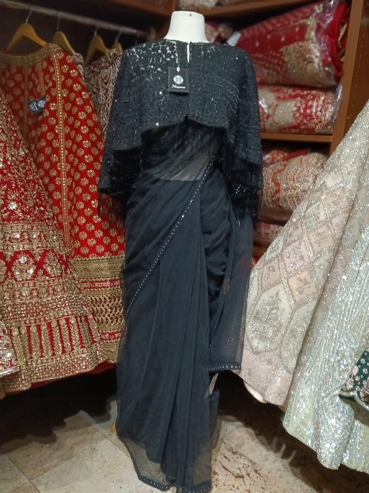 Jade Black Saree PWS-165