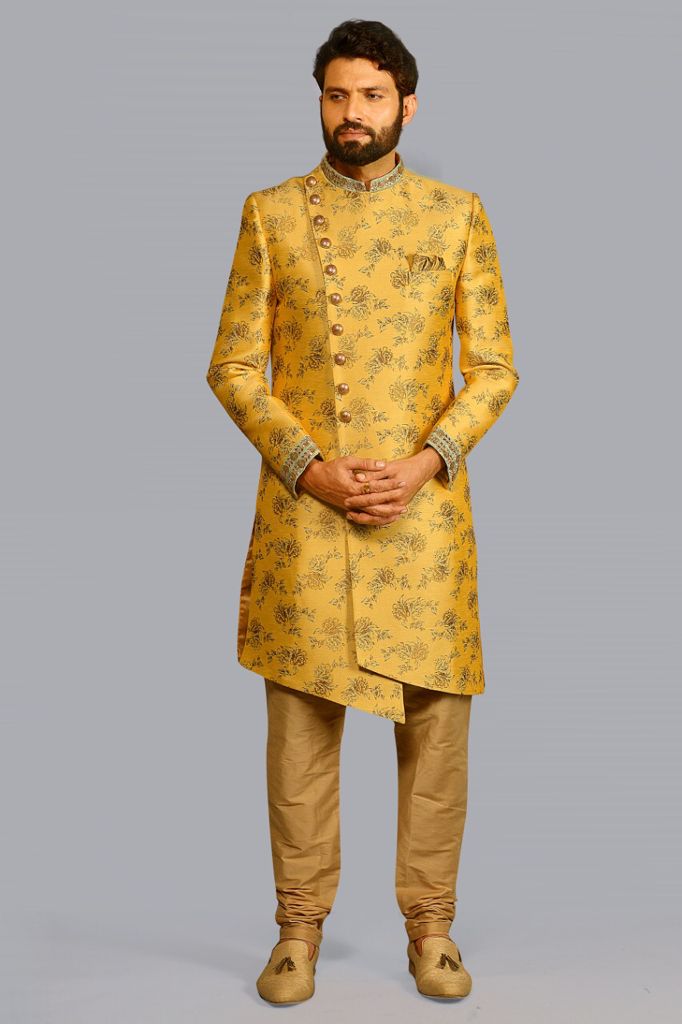 Mustard Yellow Sherwani