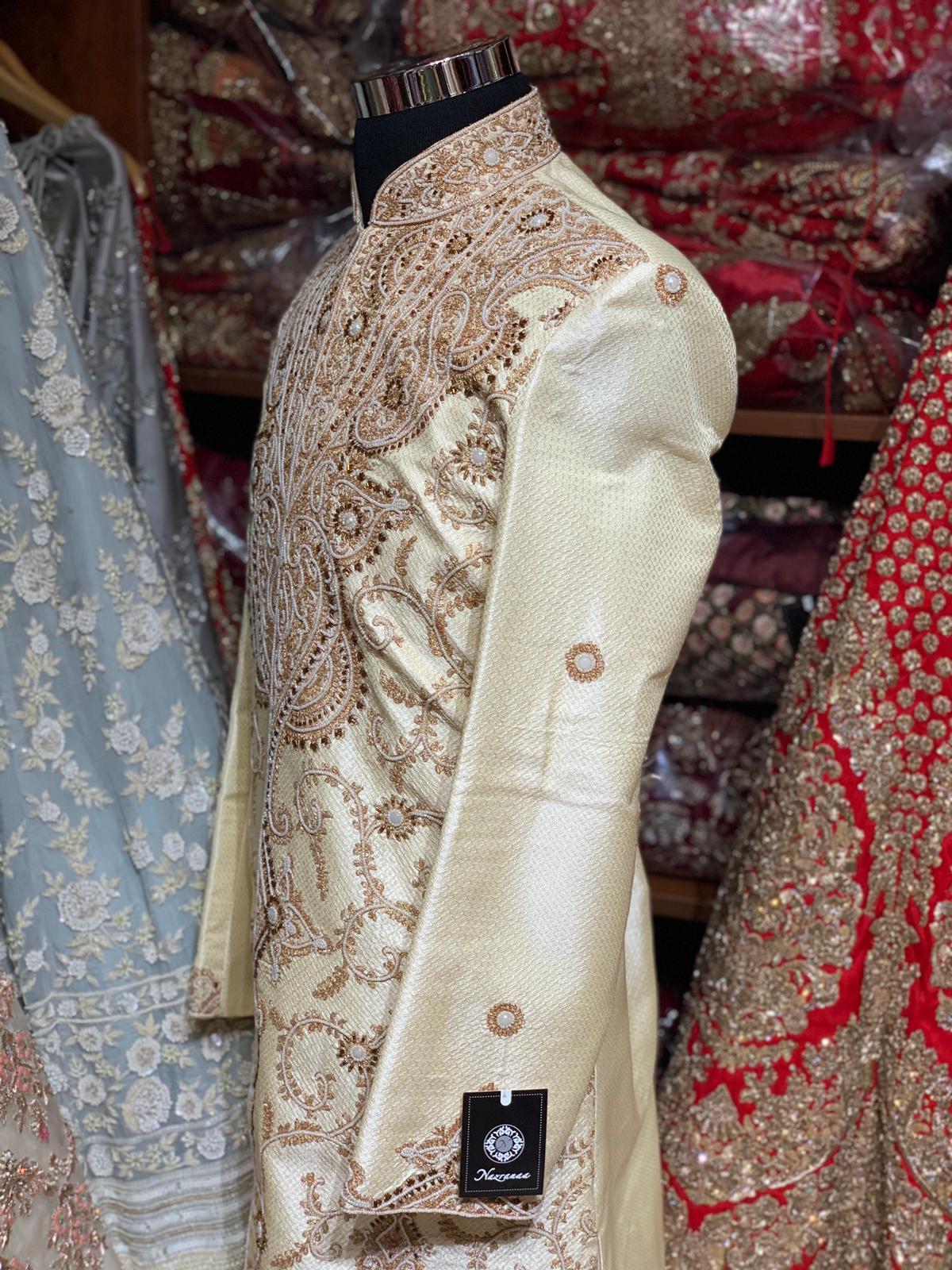 Ivory Gold Size 38 Sherwani