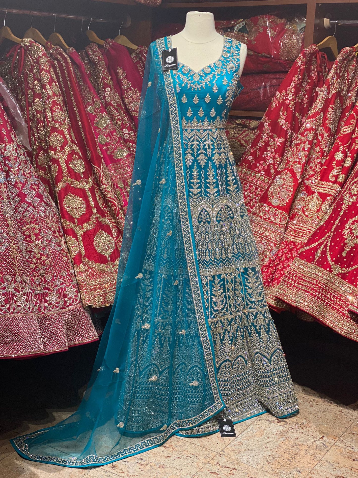 Electric Blue Anarkali PWA-065