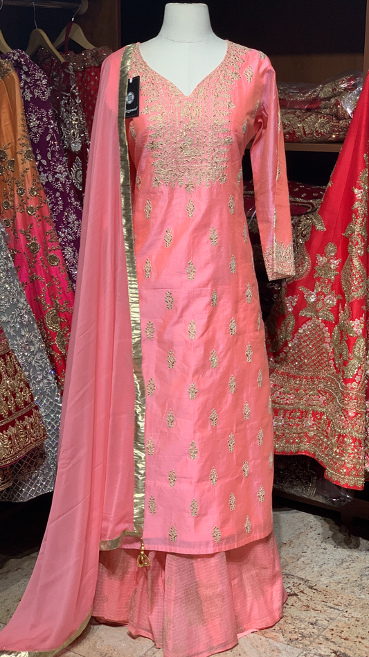 Pink Size 42 Cotton Silk Suit