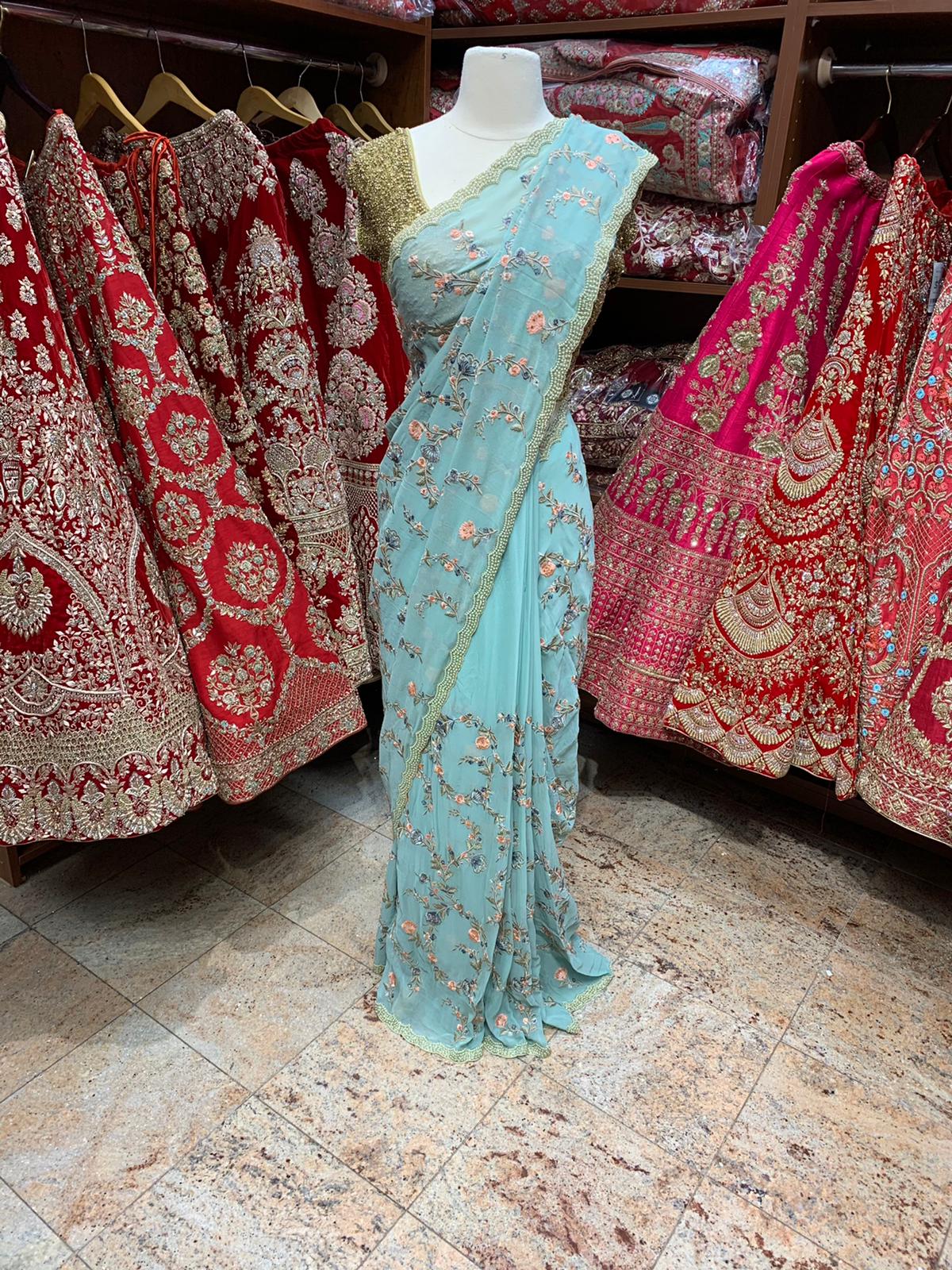 Baby Blue Saree PWS-066