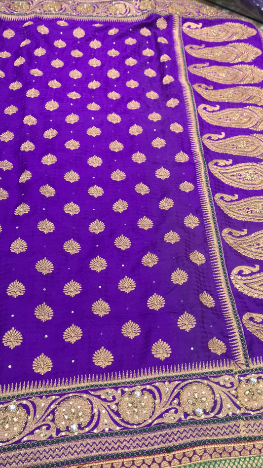 Purple Georgette Saree