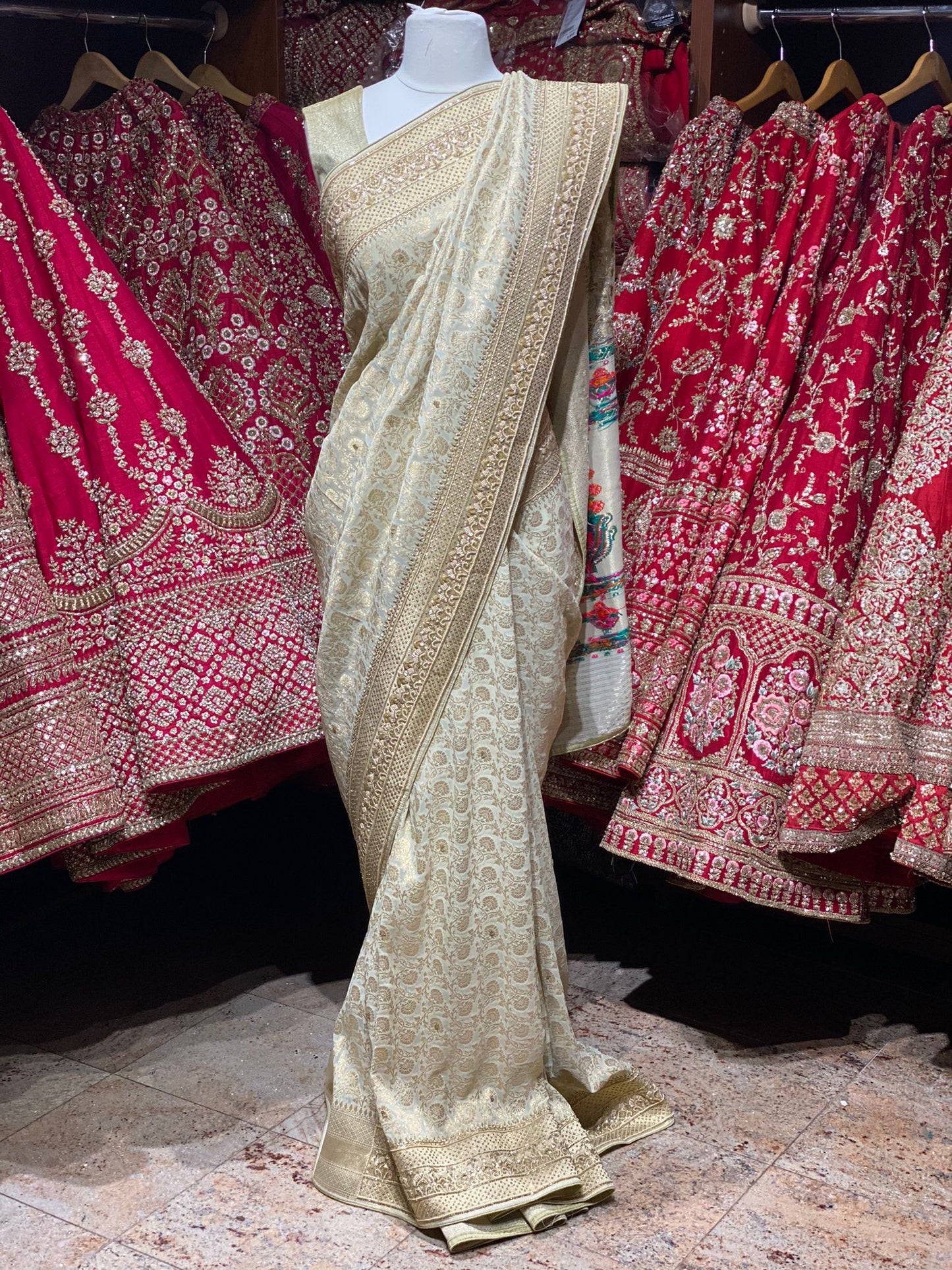 Ivory White Saree PWS-089