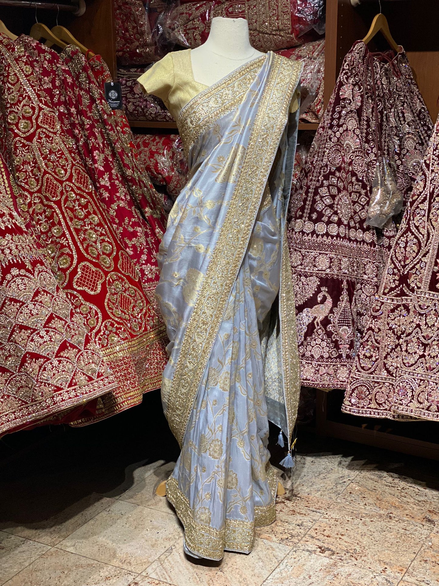 Cadet Grey Saree PWS-118