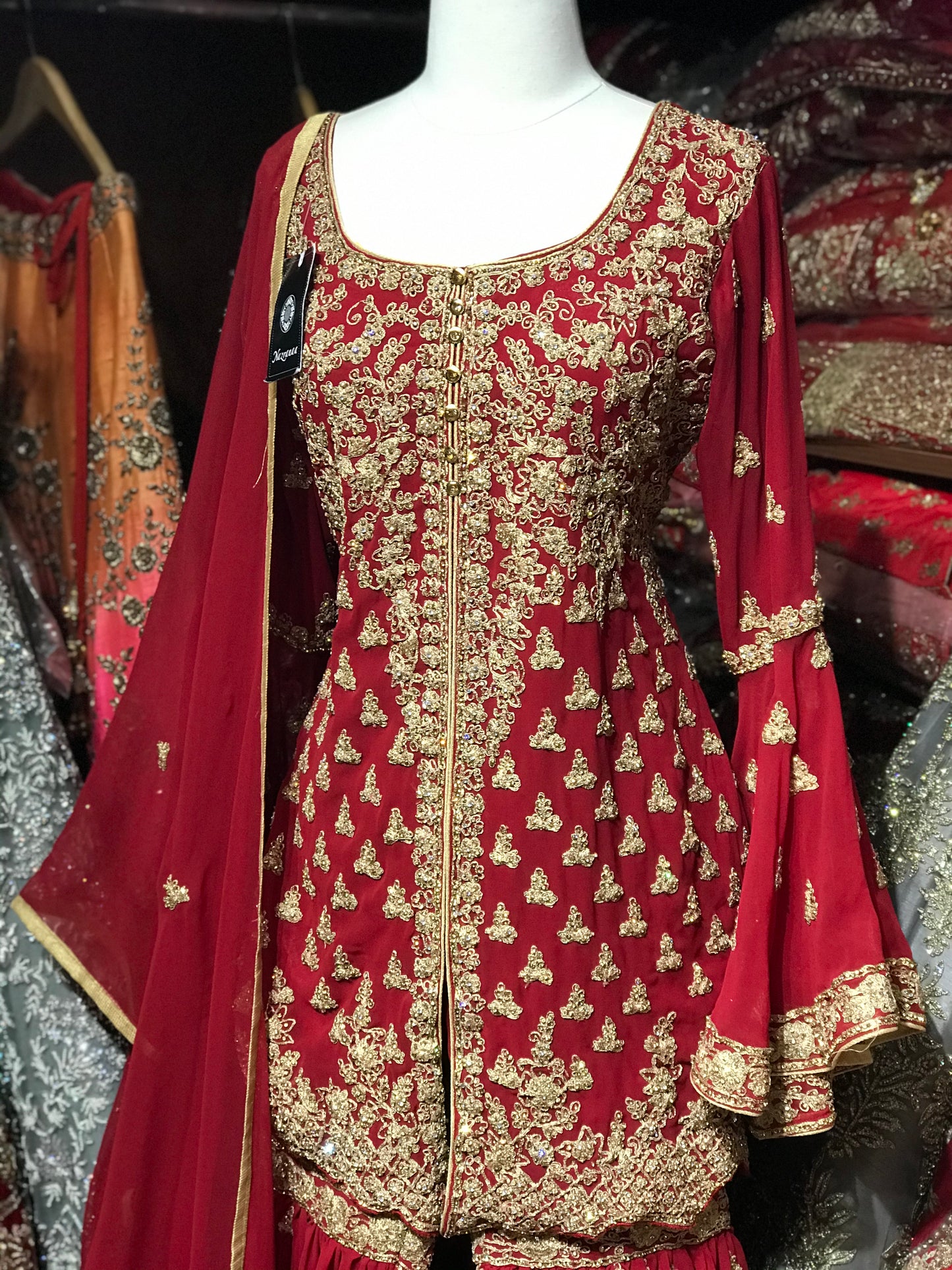 Red Size 38 Bridal Gharara