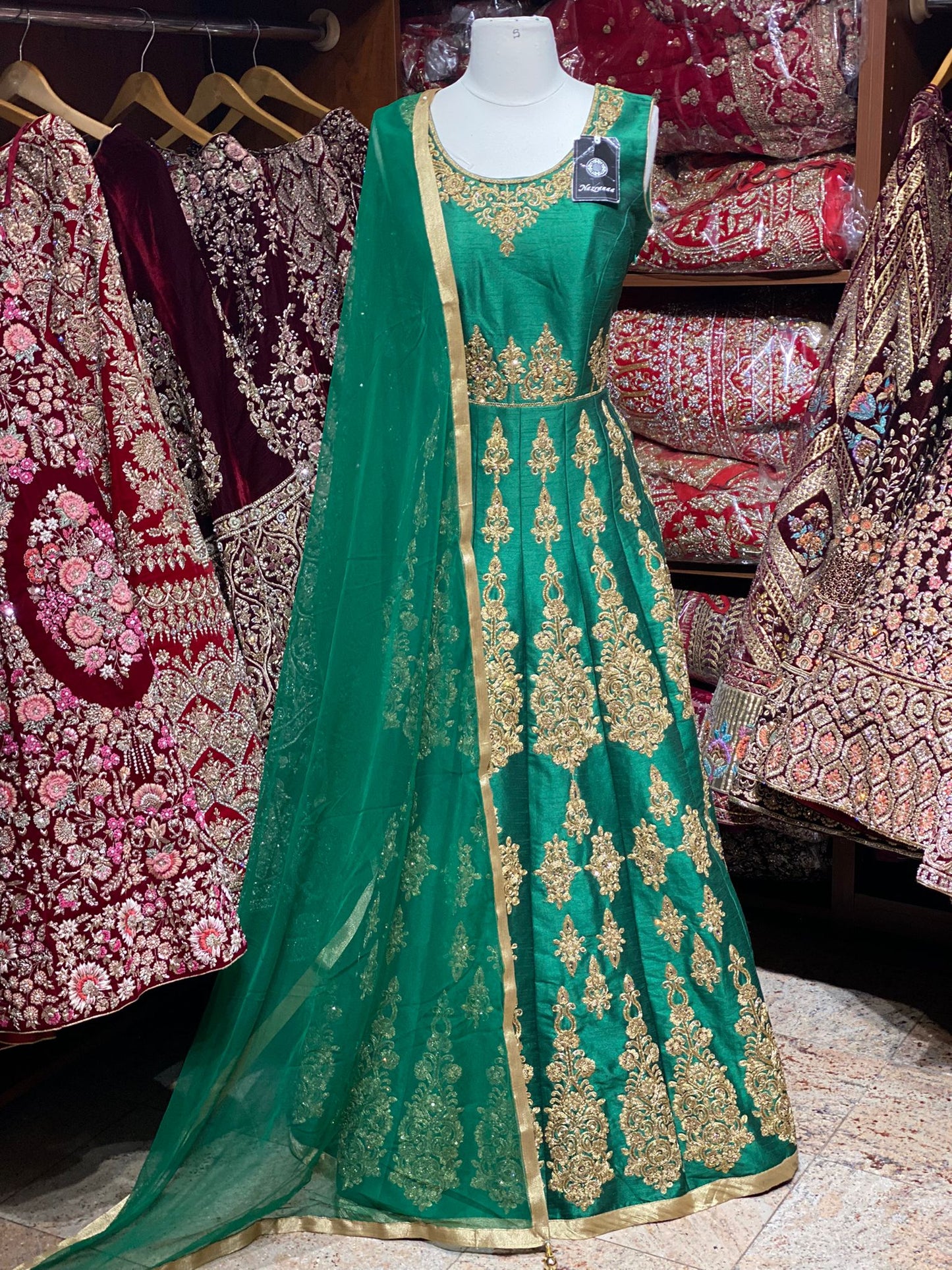 Viridian Green  Anarkali PWA-109