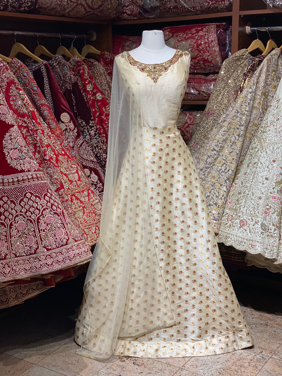 Beige Cream Anarkali PWA-073