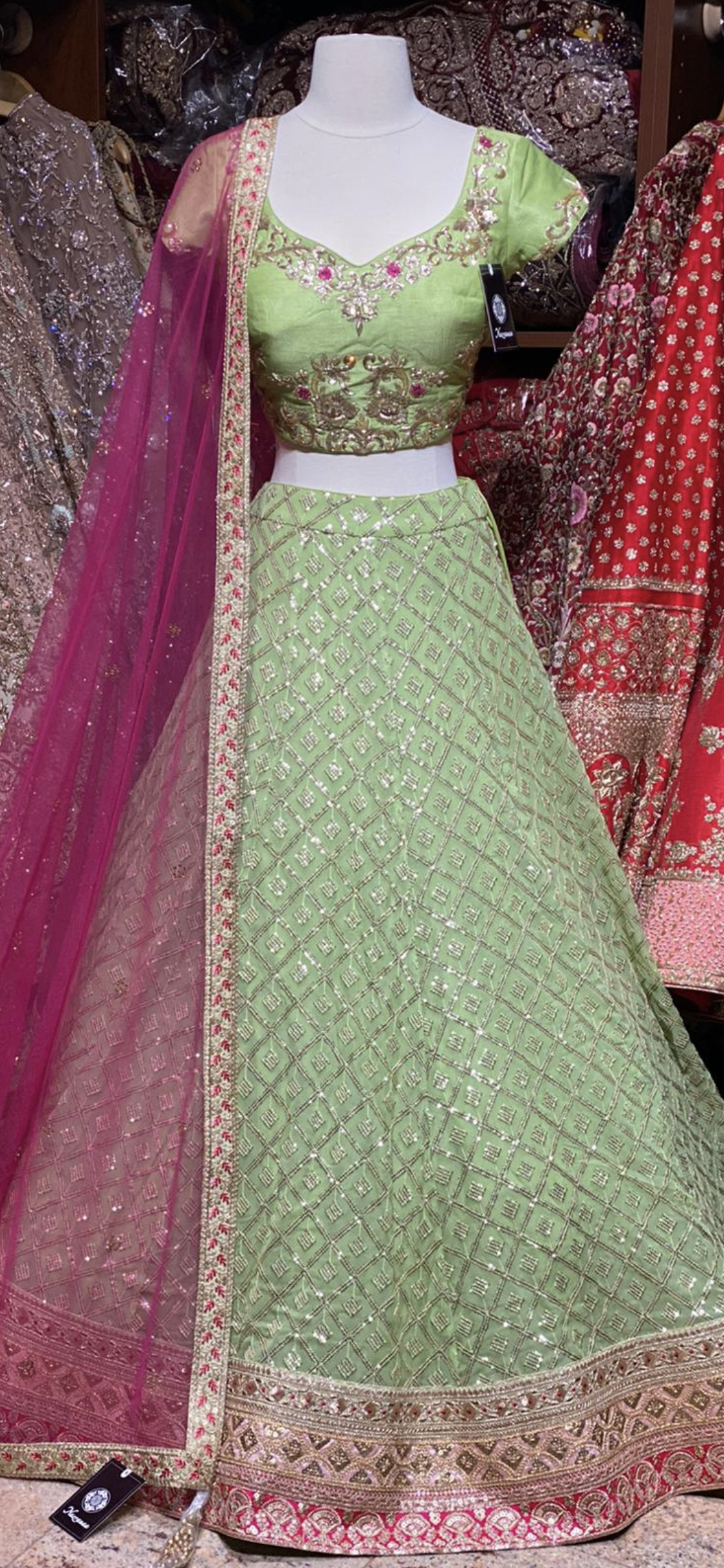 Shamrock Green Party Wear Lehenga PWL-022