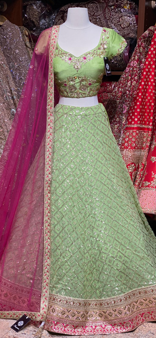 Shamrock Green Party Wear Lehenga PWL-022