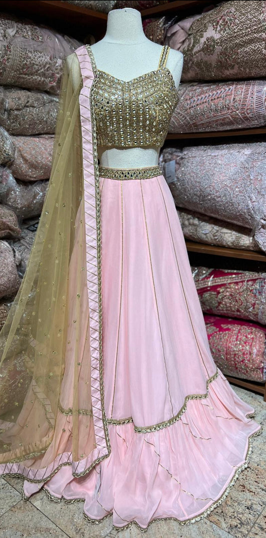 Millennial Pink Bridesmaids Lehenga BML-034