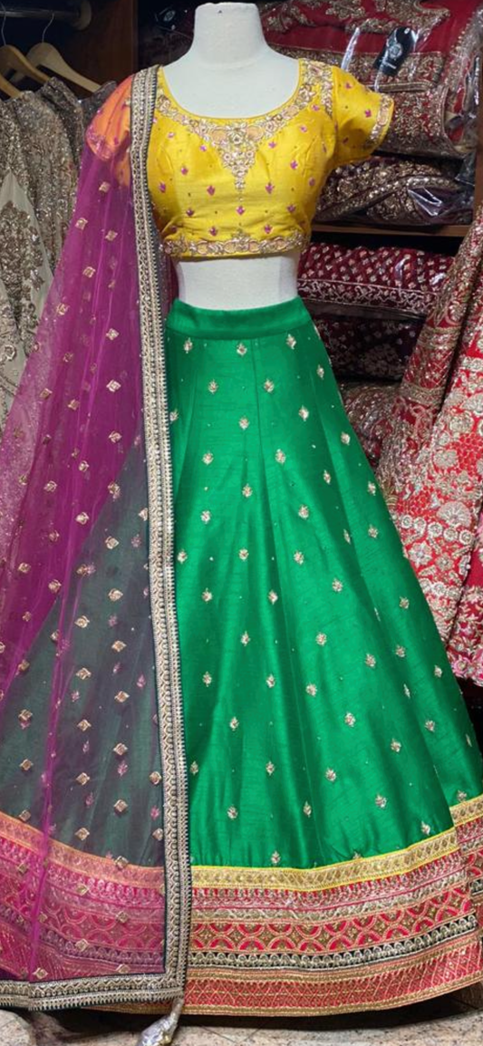 Jade Green Party Wear Lehenga PWL-036