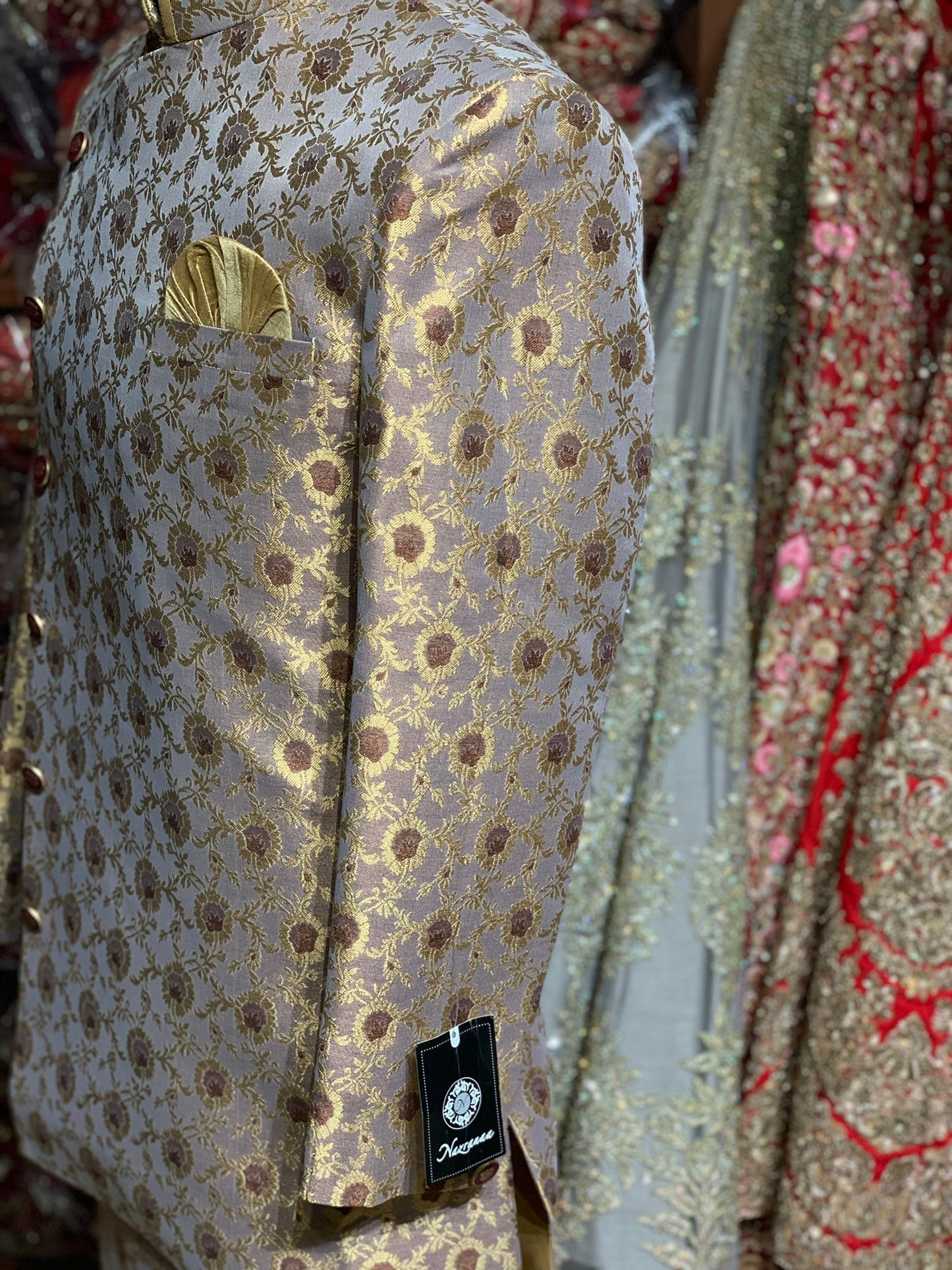 Purple Brocade Sherwani