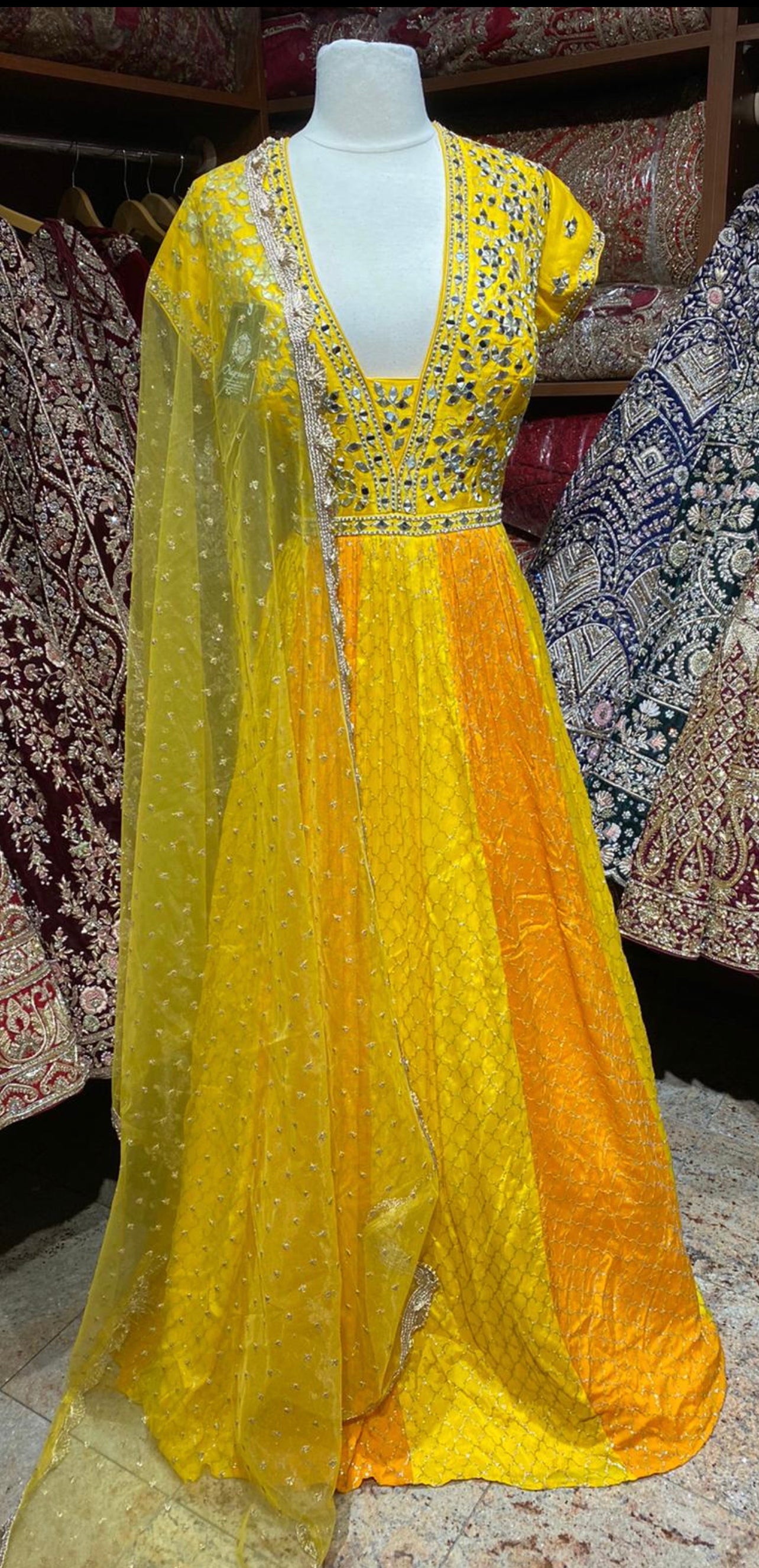 Saffron Yellow Anarkali PWA-109