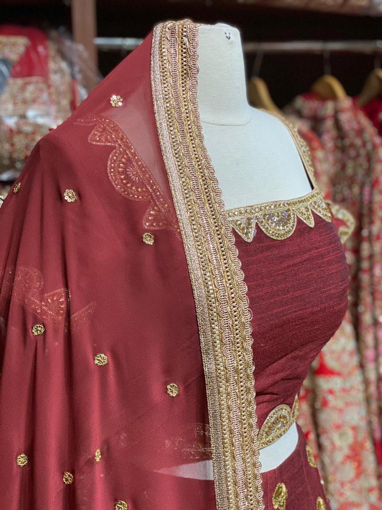 Claret Red Bridesmaids Lehenga BML-026