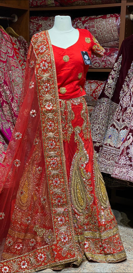 Scarlet Red Luxury Collection Bridal Wear Lehenga BWL- 217