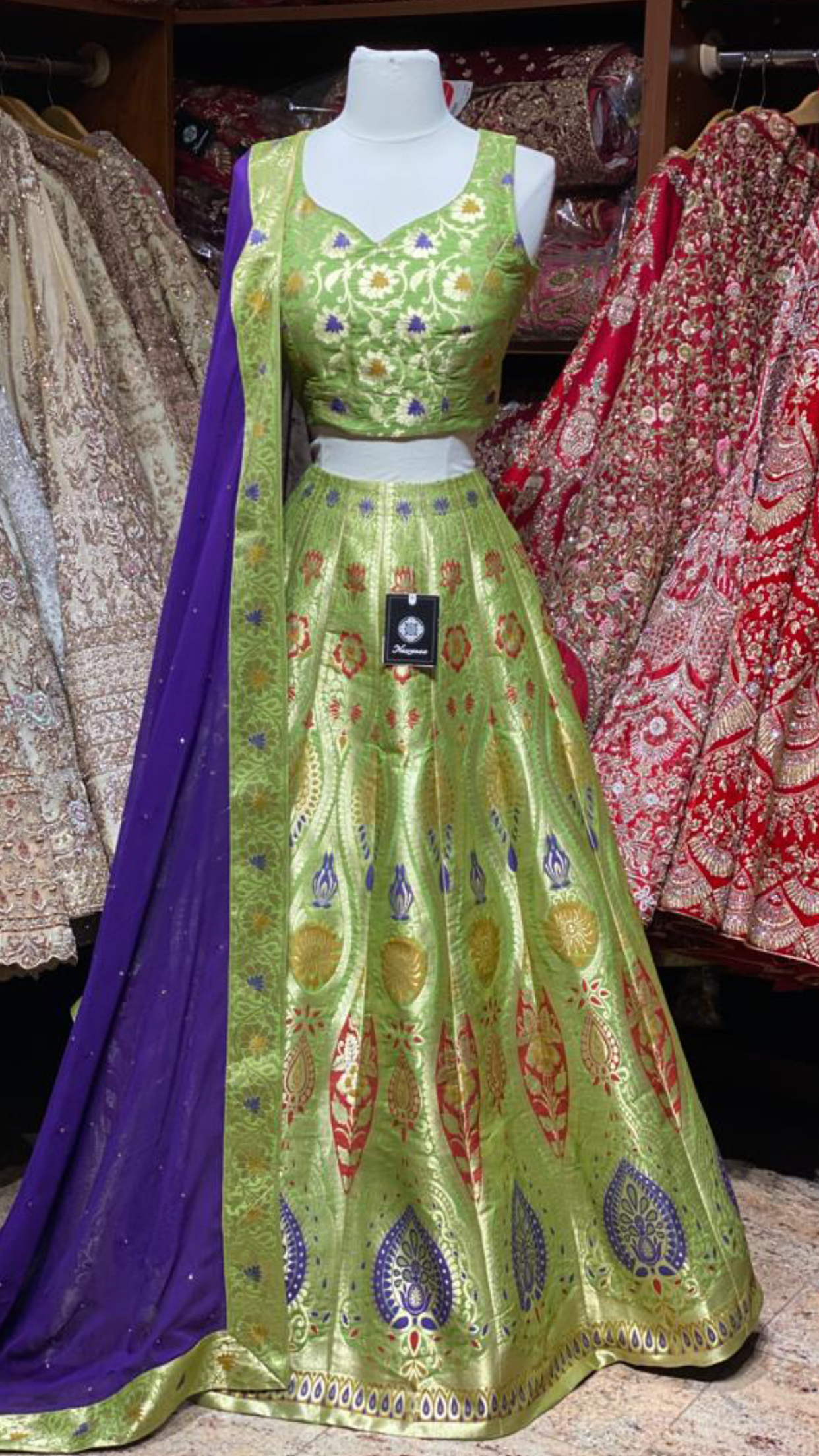 Fern Green Banarasi Lehenga Collection PWL-001