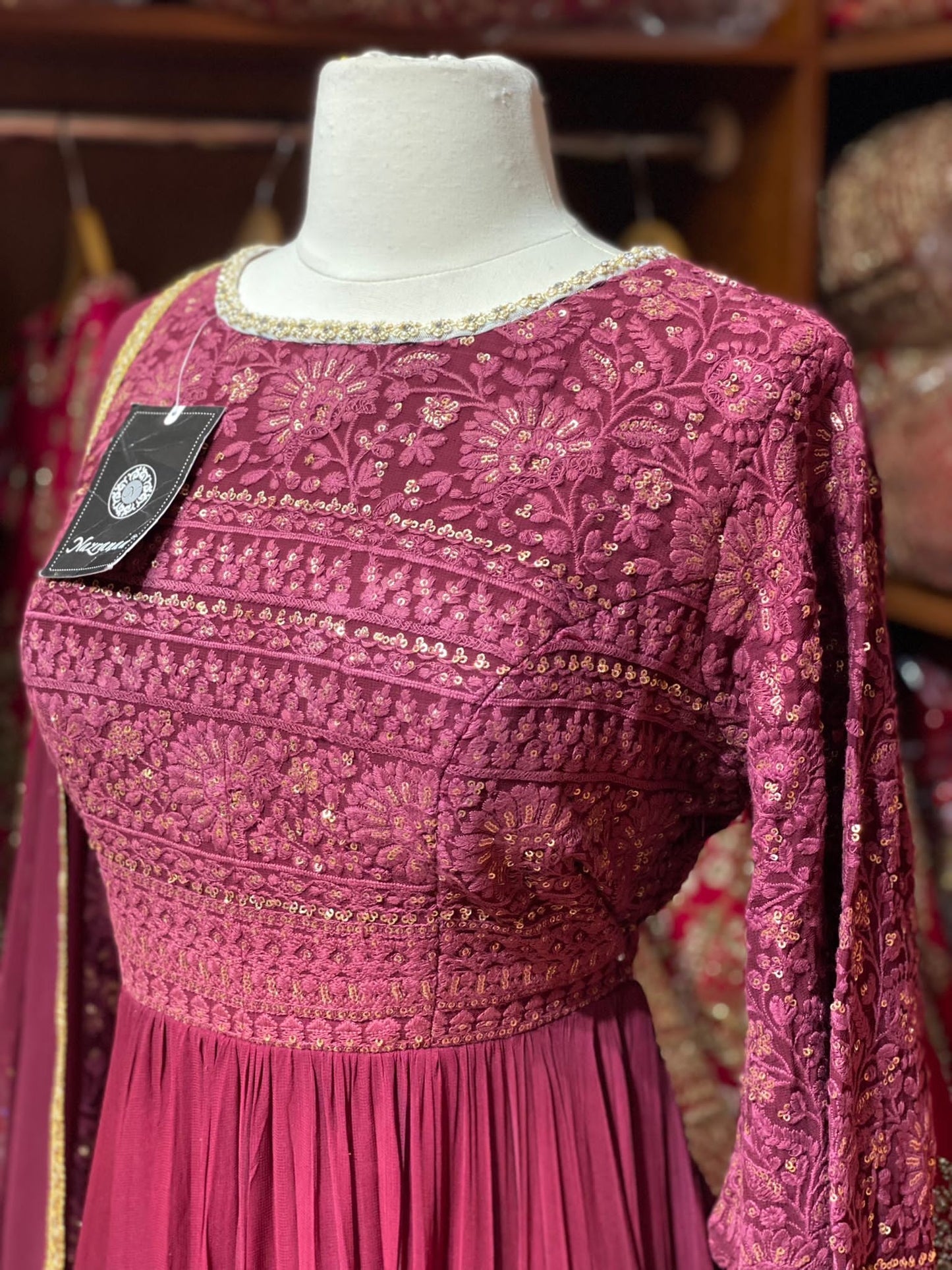 Claret Red Anarkali PWA-045