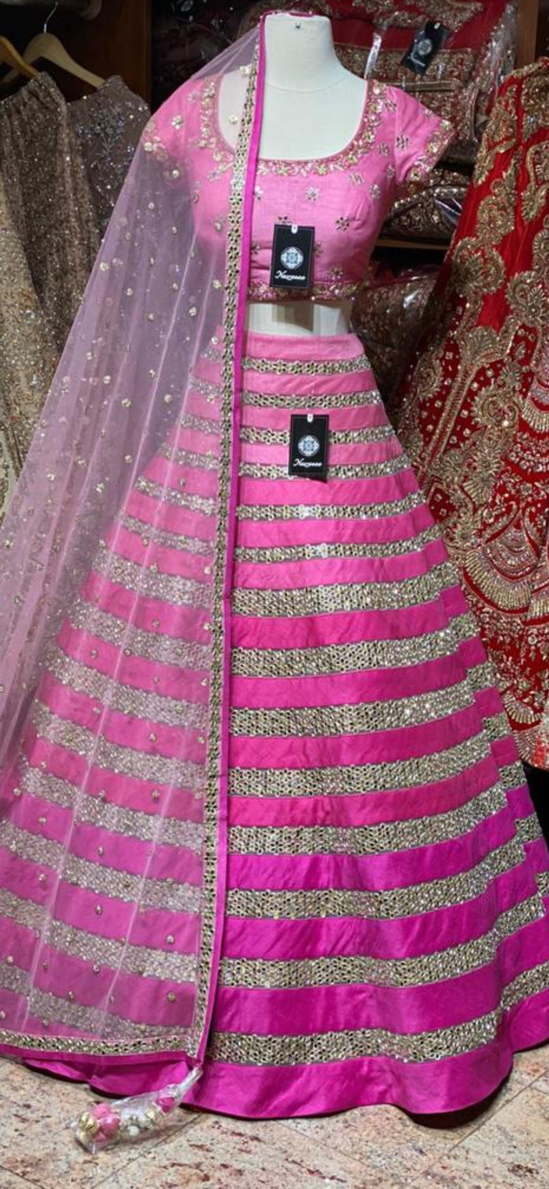 Light to Dark Pink Party Wear Lehenga PWL-038