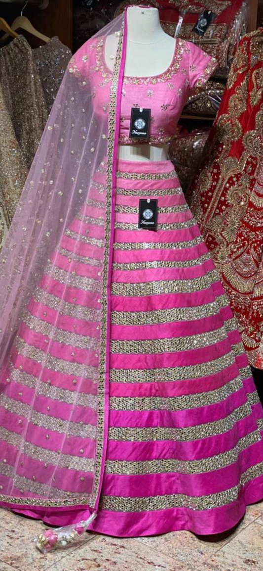 Light to Dark Pink Party Wear Lehenga PWL-038