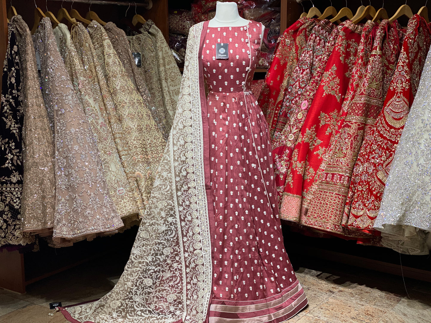 Lucknowi Size 38 Rose Anarkali