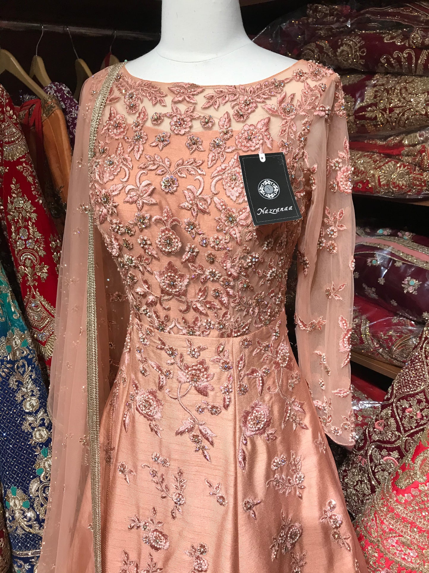 Peach Size 38 Silk Gown